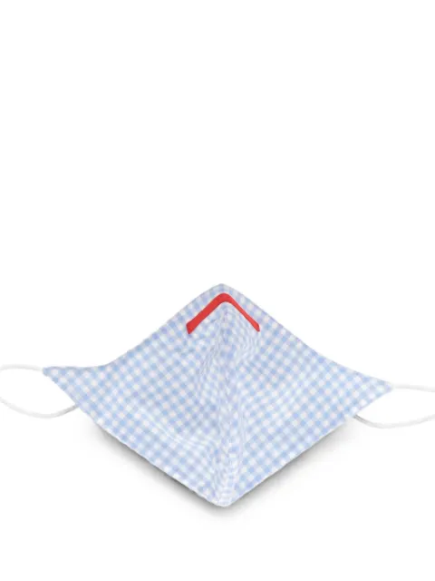 Isaia gingham-print face mask Blue MASK21KM03801