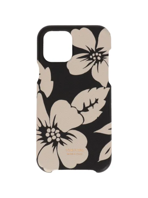 TOM FORD floral-print grained-texture phone case Black YM307TICL031C9900