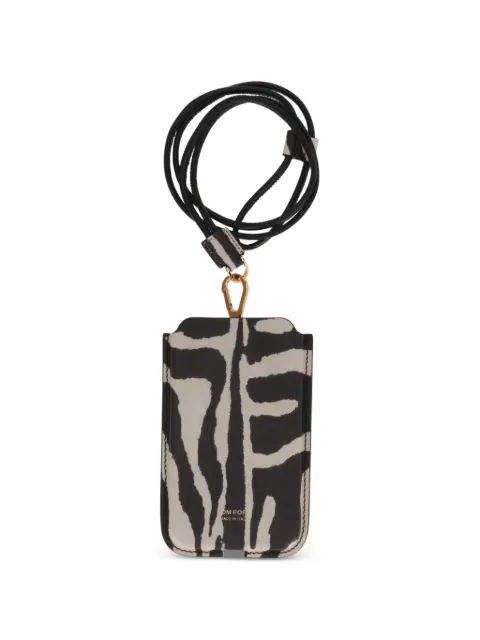 TOM FORD zebra-print detachable-strap phone case Black Y0306TICL020C1700