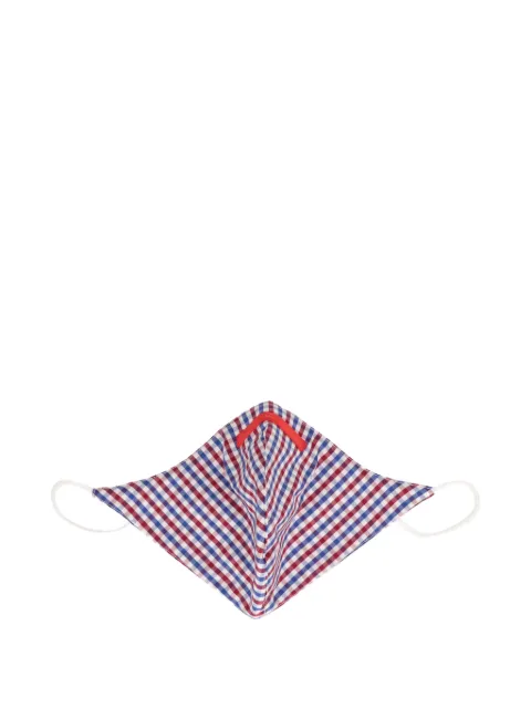 Isaia gingham-check face mask Red MASK21KM26702