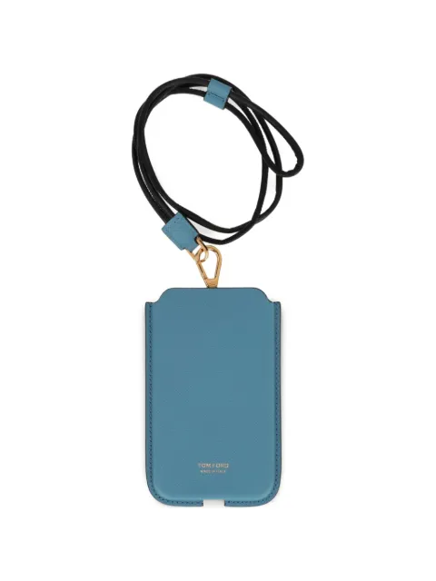 TOM FORD grained-texture detachable-strap phone case Blue Y0306TLCL081U5037
