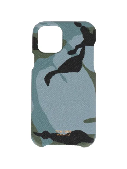 TOM FORD camouflage-print grained-texture phone case Blue YM307TICL022C5919