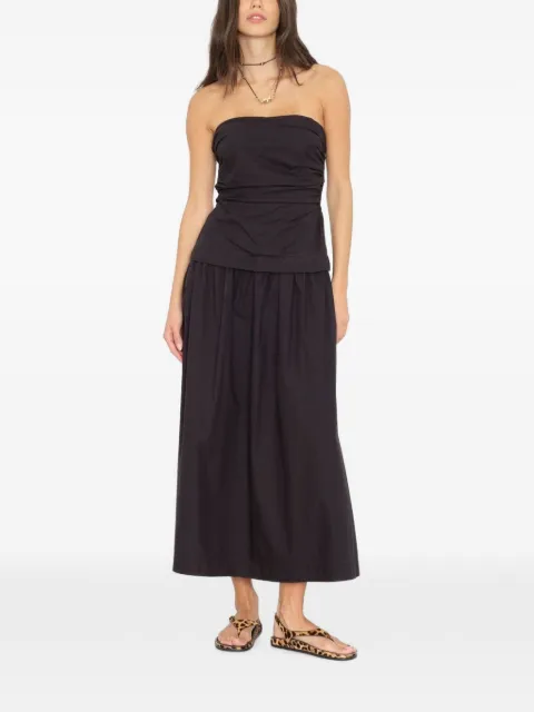 Xirena midi Ciara strapless ruched dress Black X4LUC054