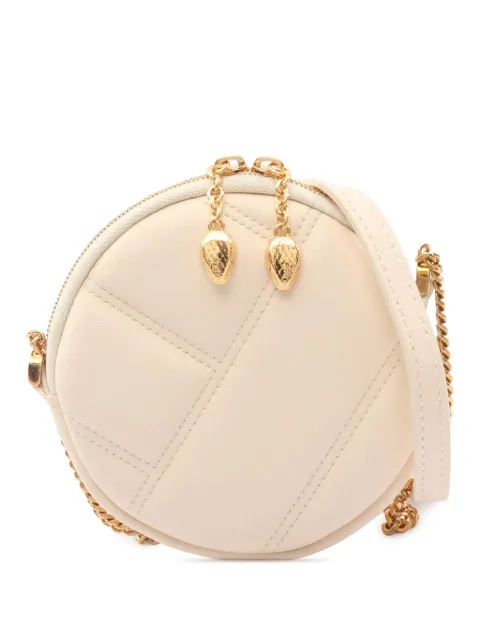 Bvlgari Pre-Owned 2010-2026 Leather Serpenti Cabochon Round crossbody bag White KPU6CC1K25BVIZIY