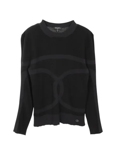 CHANEL Pre-Owned 1986-1988 Coco Mark sweater Black 1073949
