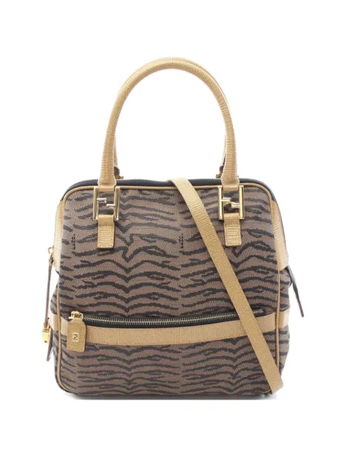 Fendi Pre-Owned Zebra canvas tote bag Neutrals 1074465
