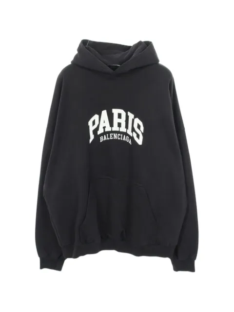 Balenciaga Pre-Owned 2010s logo-embroidered hoodie Black 1074974
