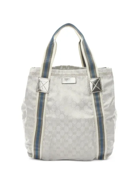 Gucci Pre-Owned 2000s GG canvas Sherry line tote bag Grey 1070312