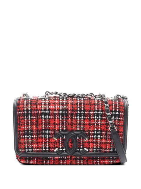 CHANEL Pre-Owned 2020-2021 CC Filigree matelassé chain shoulder bag Red 107480130063773
