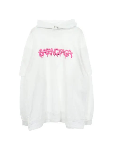 Balenciaga Pre-Owned 2010s graphic logo layered hoodie White 1074873