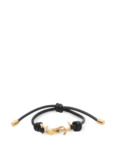 Saint Laurent Pre-Owned 2020s Cassandre leather bracelet Gold 1075536