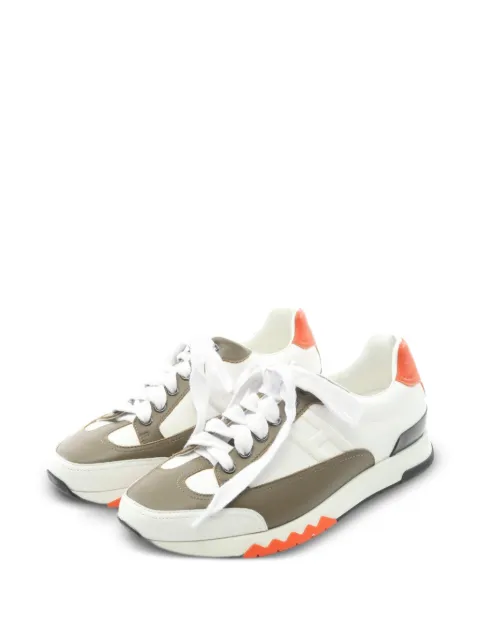 Hermès Pre-Owned 2010s Trail leather sneakers White 1073845