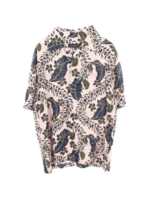 Louis Vuitton Pre-Owned 2010s leaf-print short-sleeve shirt Pink 1074897