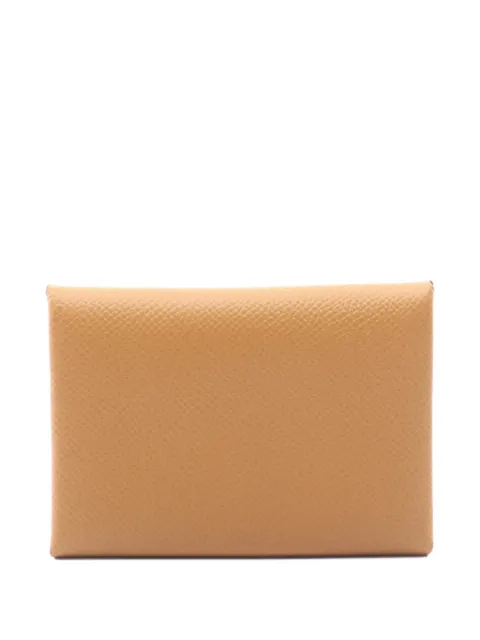 Hermès Pre-Owned 2023 Calvi Duo coin purse Neutrals 1076408B