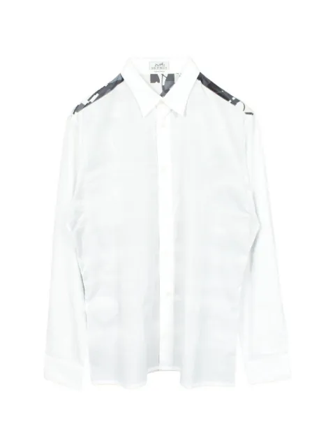Hermès Pre-Owned 2010s Serie button back-print shirt White 1074967