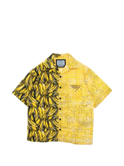 Prada Pre-Owned 2010s Double Match banana-print shirt Yellow 1074900
