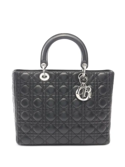 Christian Dior Pre-Owned 2000 large Lady Dior tote bag Black 1075193