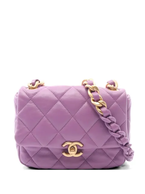 CHANEL Pre-Owned 2021s Mini Matelassé chain shoulder bag Purple 1075674T57C4X46