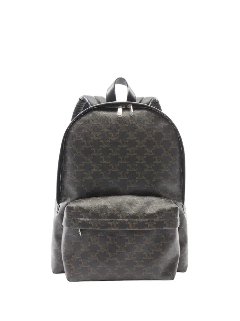 Celine Pre-Owned 2010-2026 Medium Triomphe Coated Canvas backpack Brown UAPMWY2GHBK7EPA9