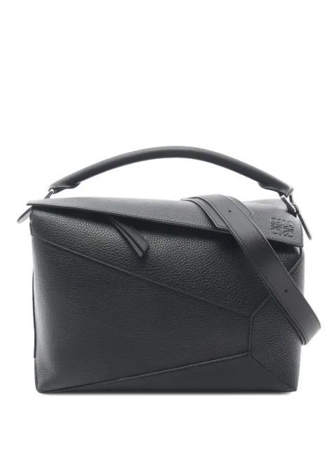 Loewe Pre-Owned 2010-2026 Large Calfskin Puzzle Edge satchel Black Q27JBCJ4OJ0N5FBM