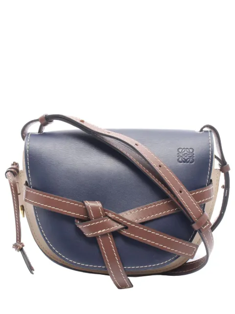 Loewe Pre-Owned 2010-2026 Small Tricolor Leather Gate crossbody bag Blue NPRI5402BWCJEAJZ
