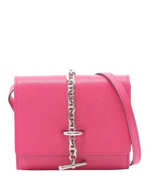 Hermès Pre-Owned 2024 Chevre Chaine d'Ancre Compact Wallet crossbody bag Pink L1VKK1662QDPFPGY