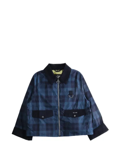Barbour Baiton check-pattern corduroy-collar jacket Blue LCA0407