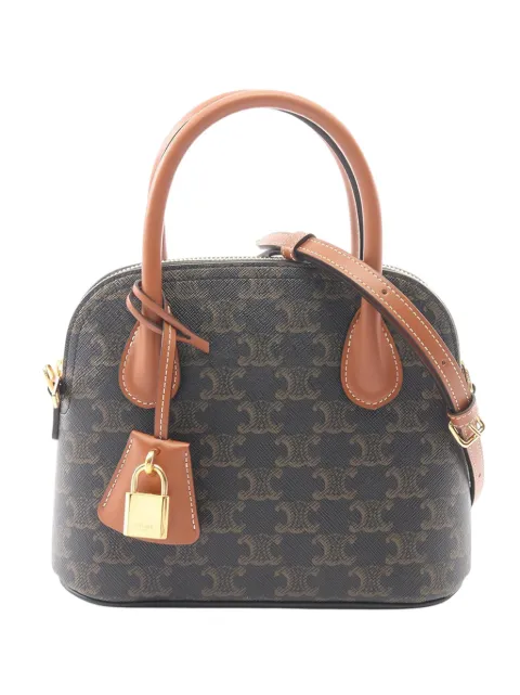 Celine Pre-Owned 2010-2026 Teen Honorine Triomphe Coated Canvas satchel Black 29AFD1S89OCTDYU3