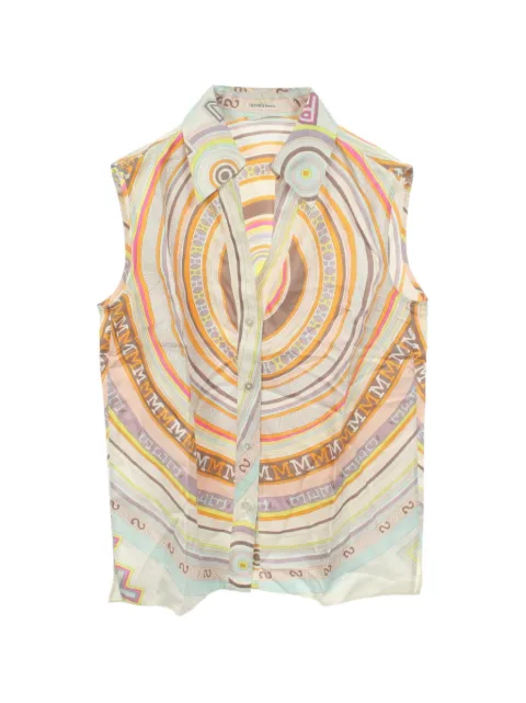Hermès Pre-Owned 2000s pattern sleeveless blouse White 1071792