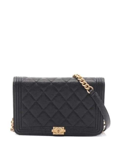 CHANEL Pre-Owned 2018-2019 Boy Chanel wallet on chain Black 107426726867002
