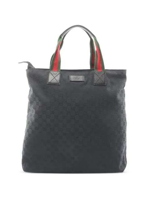 Gucci Pre-Owned 2000s GG canvas Sherry line tote bag Black 1073422