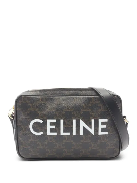 Celine Pre-Owned 2010s Triomphe logo messenger bag Black 1074633