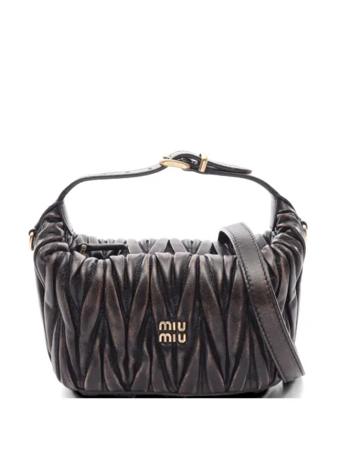 Miu Miu Pre-Owned 2020s Matelassé leather handbag Brown 1075526