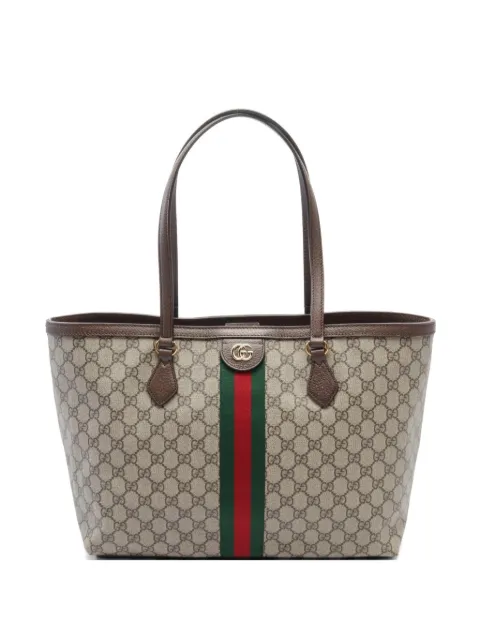 Gucci Pre-Owned GG Supreme Web medium tote bag Neutrals 1075516