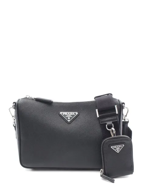 Prada Pre-Owned 2010s Saffiano Travel pouch shoulder bag Black 1074464