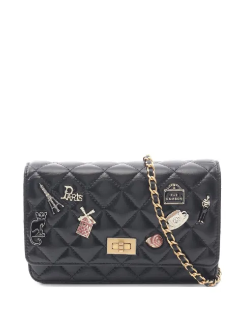 CHANEL Pre-Owned 2018 2.55 diamond-quilting mini bag Black 107586425561262