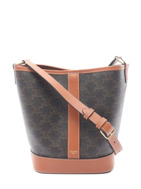 Celine Pre-Owned Triomphe small bucket shoulder bag Brown 1075514