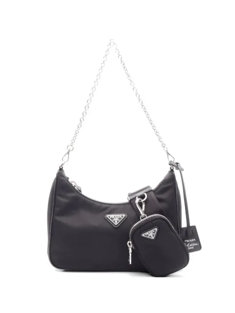Prada Pre-Owned 2010s Re-Edition 2005 chain shoulder bag Black 1075225