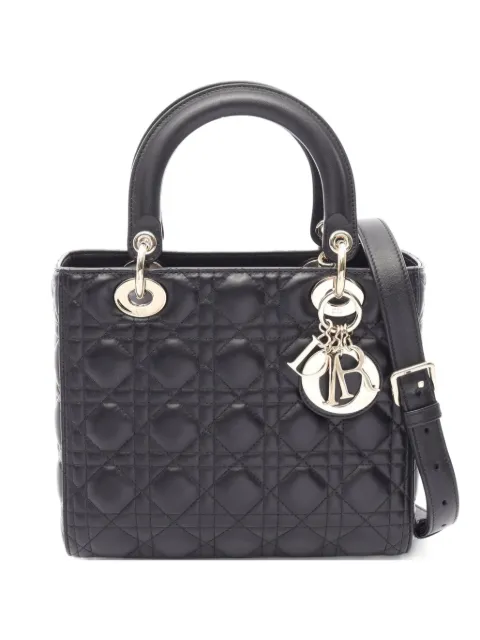 Christian Dior Pre-Owned 2010s medium Lady Dior two-way handbag Black 1075790