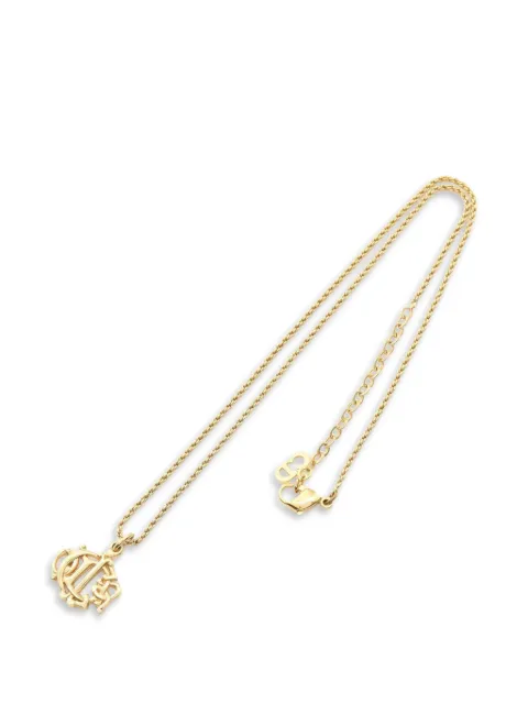 Christian Dior Pre-Owned 2010s Emblem logo necklace Gold 1071299