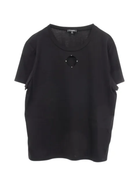 CHANEL Pre-Owned 1986-1988 short-sleeve crew-neck cotton T-shirt Black 1074852