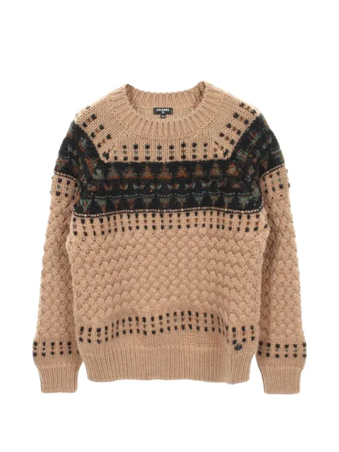 CHANEL Pre-Owned 1986-1988 knitted sweater Brown 1073849