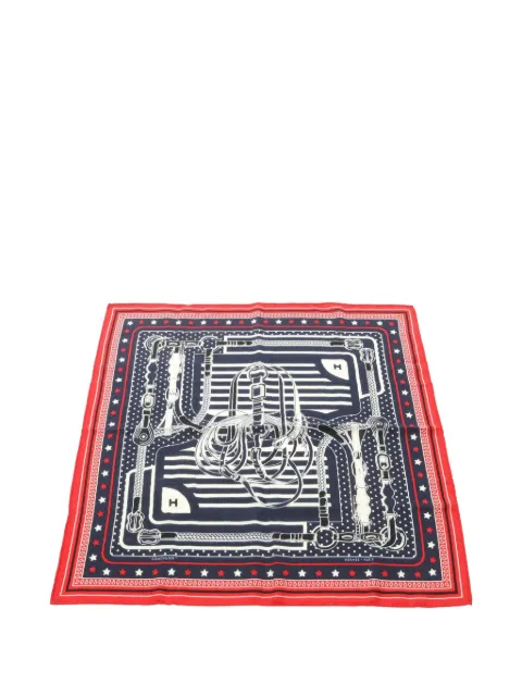 Hermès Pre-Owned 2010s Disco Coaching scarf Blue 1072487