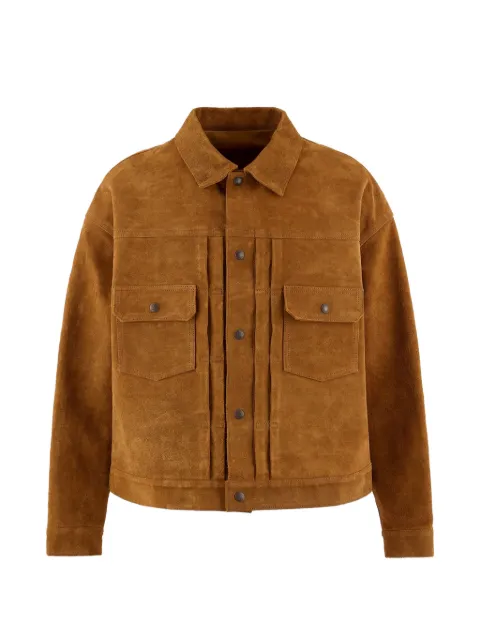 SAINT MXXXXXX x BerBerJin pleated suede jacket Brown SMMK80000C44