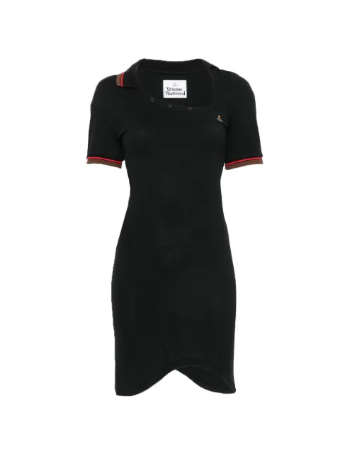 Vivienne Westwood Glory asymmetric polo mini dress Black 1601005AJ00AU