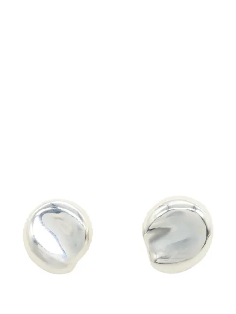 Tiffany & Co Eyewear 2010s Nugget engraved-logo earrings Silver 1066783