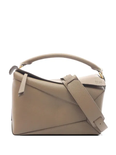 Loewe Pre-Owned medium Puzzle Edge leather tote bag Grey 1075475