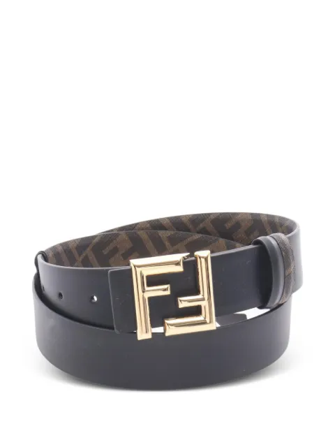 Fendi Pre-Owned 2020s FF logo reversible belt Black 1075546