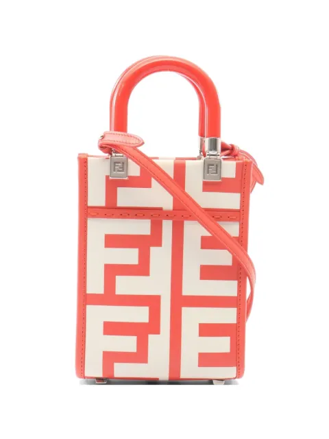 Fendi Pre-Owned 2010s mini Sunshine Shopper 2Way tote bag Orange 1074468