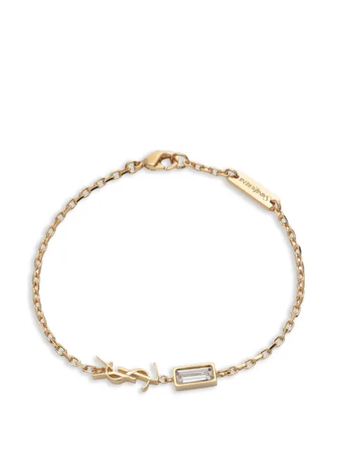 Saint Laurent Pre-Owned Cassandra rhinestone bracelet Gold 1075538
